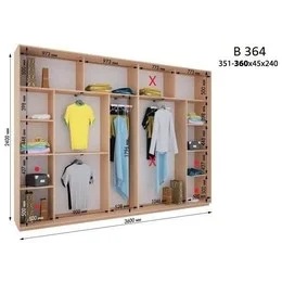 Шафа-купе В 364 (3600х450х2400)
