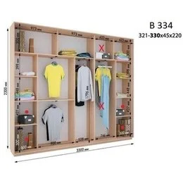 Шкаф-купе В 334 (3300х450х2200)