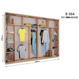 Шафа-купе В 364 (3600х450х2200)