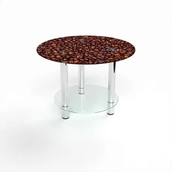 Стіл журнальний Круглий з полицею Coffee aroma