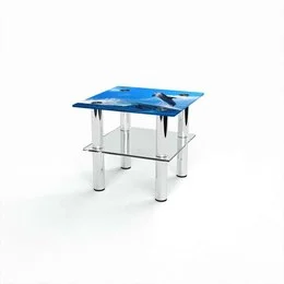 Стіл журнальний Квадратний з полицею Dolphin