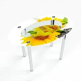 Стіл обідній Овальний з полицею Sunflower