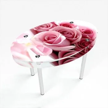 Стол обеденный Овальный с проходящей полкой Pink Roses