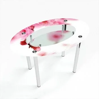 Стол обеденный Овальный с полкой Sakura