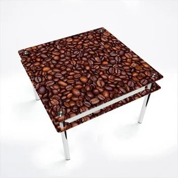 Стол обеденный Квадратный с проходящей полкой Coffee aroma
